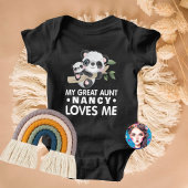 かわいいパンダが大好きな私の素敵な叔母さんの名前は  です。 ベビーボディスーツ