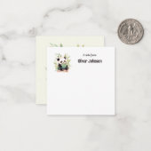 かわいいパンダが本を読む名前 ノートカード (正面/裏面インサイチュ)