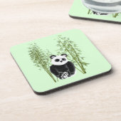 かわいいパンダが竹に座る コースター (左側)