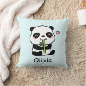 かわいいパンダが竹をむしゃむしゃ、赤ちゃんの寝室の装飾 クッション (ブランケット)