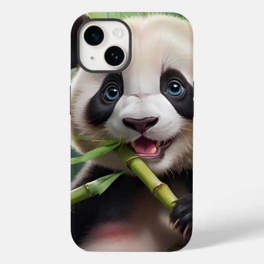 かわいいパンダが竹を食べている Case-Mate iPhoneケース (裏面)