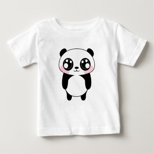 かわいいパンダくまのイラストレーション ベビーTシャツ (正面)