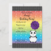 かわいいパンダくまの誕生日の招待 招待状 (正面)