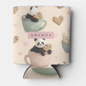 かわいいパンダとクマの柄のオリジナルデザイン 缶クーラー (正面)
