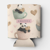 かわいいパンダとクマの柄のオリジナルデザイン 缶クーラー (裏面)