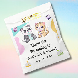 かわいいパンダとトラのタピオカティーキッズの誕生日 フェイバーバッグ