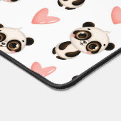 かわいいパンダとハート柄 デスクマット (コーナー)