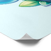 かわいいパンダとブルーボバブルティー ポスター (角)