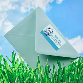 かわいいパンダとブルーボバブルティー ラベル