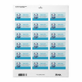 かわいいパンダとブルーボバブルティー ラベル (フルシート)