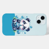 かわいいパンダとブルーボバブルティー Case-Mate iPhoneケース (裏面 (横))