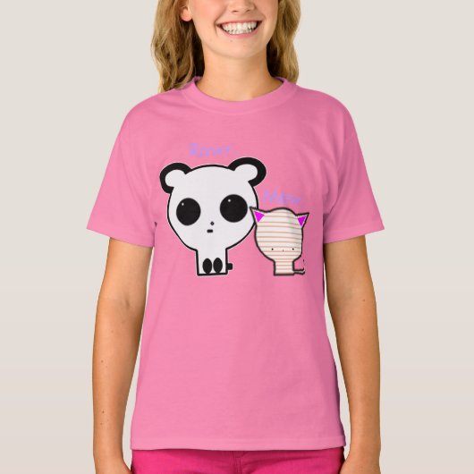 かわいいパンダと子猫のTシャツ Tシャツ (正面)
