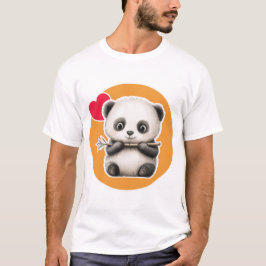 かわいいパンダと竹の棒 Tシャツ