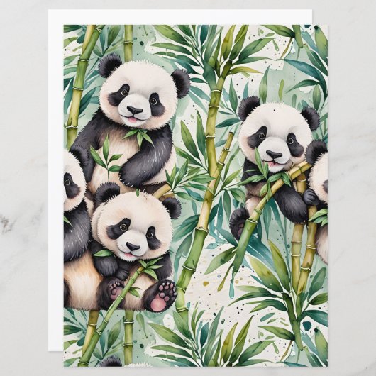 かわいいパンダと竹 (正面/裏面)