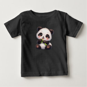 かわいいパンダと竹   ユニセックスキッズグラフィックTシャツ ベビーTシャツ