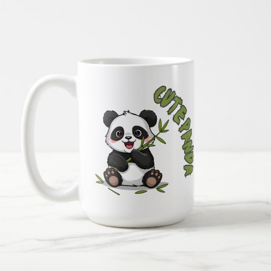 かわいいパンダと竹 - 愛らしい  コーヒーマグカップ (左)