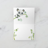 かわいいパンダと緑の竹のベイビーシャワー感謝カード サンキューカード (内部)