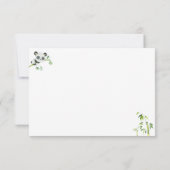 かわいいパンダと緑の竹の赤ちゃんシャワーありがとう サンキューカード (裏面)