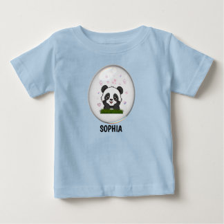かわいいパンダのくまのオーダーメイド赤ちゃんTシャツ ベビーTシャツ