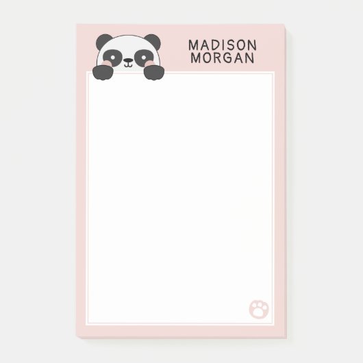 かわいいパンダのぬいぐるみ＆肉球 名前を入れて ポストイット (正面)