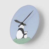 かわいいパンダのアンダースターズ ラウンド壁時計 (傾斜)