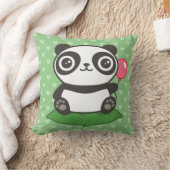 かわいいパンダのイラスト クッション (ブランケット)