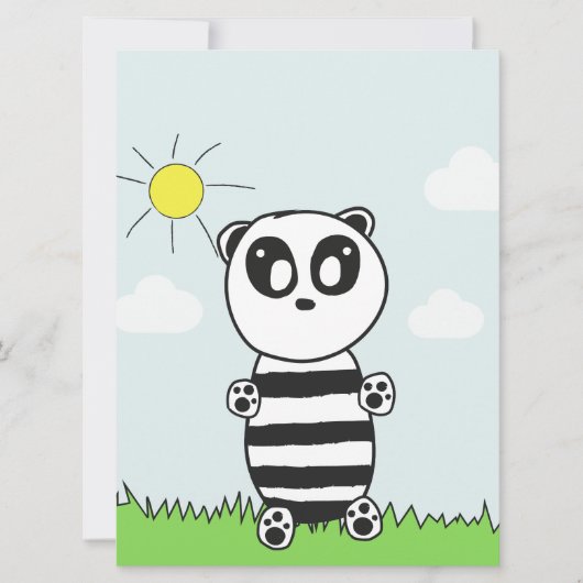 かわいいパンダのイラスト 招待状 (正面)