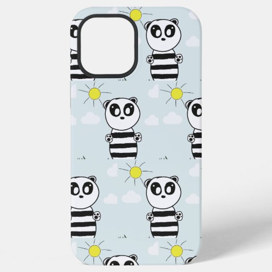 かわいいパンダのイラスト iPhoneケース (裏面)