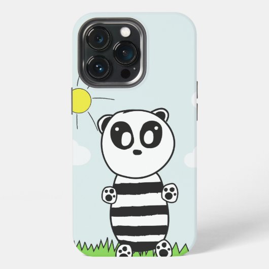 かわいいパンダのイラスト iPhoneケース (裏面)