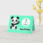 かわいいパンダのカスタマイズ可能な誕生日カード カード (黄色い花)