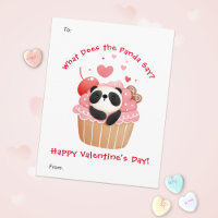 かわいいパンダのカップケーキカスタムにキッズバレンタインデー
