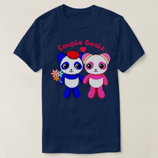 かわいいパンダのカップル Tシャツ (デザイン正面)