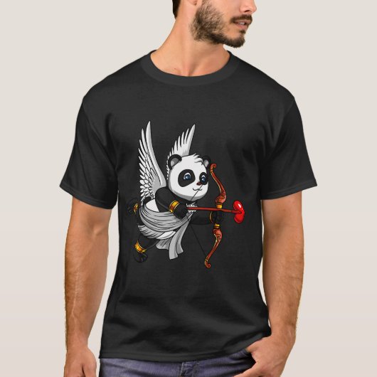 かわいいパンダのキューピッド Tシャツ (正面)