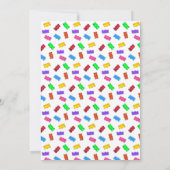 かわいいパンダのクマとカラフルなお菓子の招待状 招待状 (裏面)