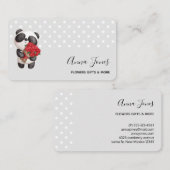 かわいいパンダのクマとローズブーケ 名刺 (正面/裏面)