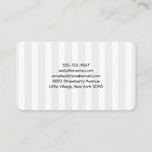 かわいいパンダのクマとローズブーケ 名刺 (裏面)