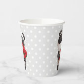 かわいいパンダのクマとローズブーケ 紙コップ (左)