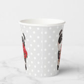 かわいいパンダのクマとローズブーケ 紙コップ (右)