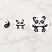 かわいいパンダのクマと陰陽の黒と白 コンフェッティ (正面)