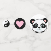 かわいいパンダのクマと陰陽の黒と白 コンフェッティ (裏面)