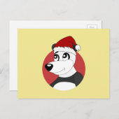 かわいいパンダのクマのはがき付きクリスマスアニメ ポストカード (正面/裏面)