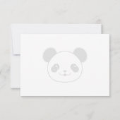 かわいいパンダのクマのカートゥーンイニシャル ノートカード (裏面)