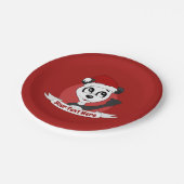 かわいいパンダのクマのクリスマスアニメ紙プレート ペーパープレート (アングル)