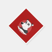 かわいいパンダのクマのナプキンとクリスマス漫画 スタンダードカクテルナプキン (角)