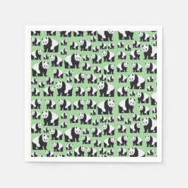 かわいいパンダのクマのパターン スタンダードカクテルナプキン