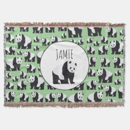 かわいいパンダのクマのパターン スローブランケット