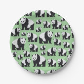 かわいいパンダのクマのパターン ペーパープレート (正面)