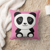 かわいいパンダのクマのピンク クッション (ブランケット)