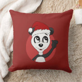 かわいいパンダのクマの投げ柱とクリスマス漫画 クッション (ブランケット)