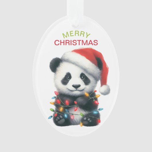 かわいいパンダのクマの文字列ライトキッズクリスマス オーナメント (正面)